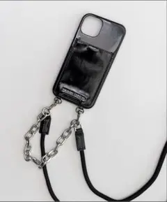 MAISON SPECIAL チェーン付きブラックiPhoneケース