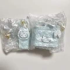 【匿名】ハローキティ シークレットストラップ ミニチュアキルト ブルー2点セット