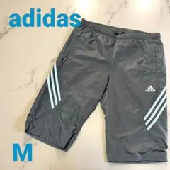 ☆軽い運動に☆adidas グレー ハーフパンツ Mサイズ 3本ライン