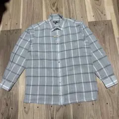 DAKS ダックス 麻混シャツ リネンシャツ チェックシャツ L クリーニング済