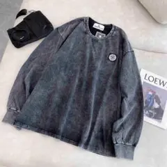 【新品未使用 】STONE ISLAND ダークグレー 長袖シャツ Lサイズ