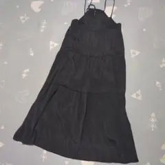 ★訳あり★辻希美さんAngeCharm Ｌ黒ティアードキャミロングワンピース