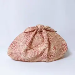 あずま袋＊小さめ・マチ付き〈WM赤系〉かごバッグインナー ハンドメイド