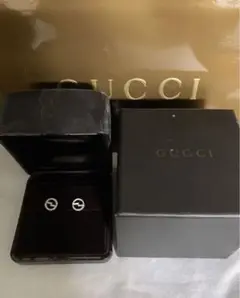 GUCCI グッチ インターロッキングG 18K WG ×ダイヤモンド ピアス