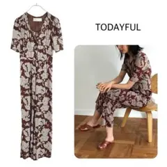TODAYFULトゥデイフル　ペプラムデニムオールインワン　ノースリーブ◆ TODAYFULトゥデイフル ペプラムデニムオールインワン