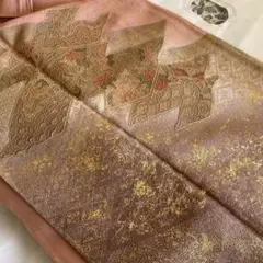 未使用正絹訪問着 スワトウ刺繍金彩 共八掛 重厚感あり