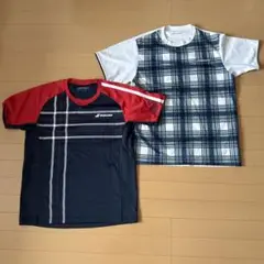 Babolat ストライプTシャツ Lサイズ ネイビー/レッド