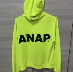ANAP 蛍光イエロー ジップアップパーカー Fサイズ