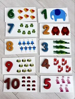PlanToys 数字と動物のパズルセット　知育玩具