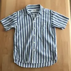 URBAN RESEARCH DOORS 半袖シャツ M ストライプ　ブルー