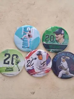 東京ヤクルトスワローズ ややデカ缶バッジ5こセット75mm 木澤尚文 20