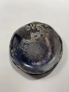 藍色釉薬の骨董小皿: 16cm 8/20処分