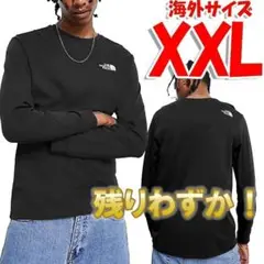 ノースフェイス 長袖Tシャツ ロンT 黒 海外XXL 日本4L相当 シンプル