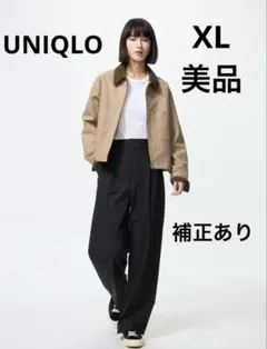 最終価格　美品UNIQLO ユニクロ　タックワイドパンツ　黒　XL 補正あり