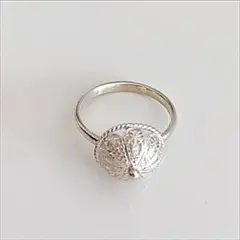 【未使用】シルバー925 レースのリング 7号 〈21〉