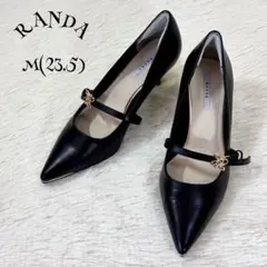 極美品 ランダ RANDA ハイヒール モノグラム 23.5 黒