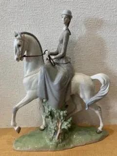 美品 大型 LLADRO リヤドロ　白い馬の少女 フィギュリン■SU02 スペインLLADRO(リヤドロ)社の陶器人形の置物『フィギュリン