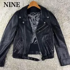 ✨極希少✨NINE ダブルライダース ラムレザー ブラック 裏地天女 古着