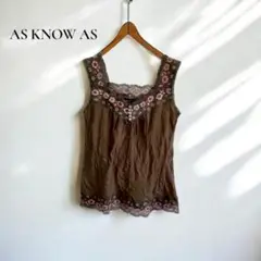 アズノゥアズ【M〜Ｌ】ノースリーブ　タンクトップ 刺繍　花柄 インナーd196