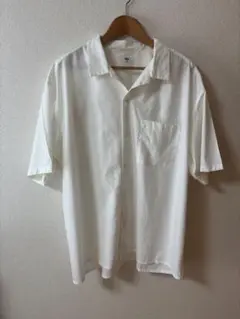 ユニクロ　オープンカラーシャツ　ホワイト　オンライン限定サイズ　3XL