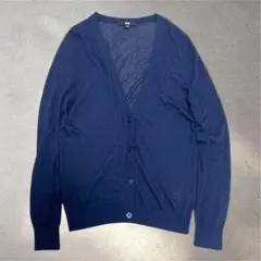 ユニクロ　UNIQLO 長袖カーディガン　Vネック　ボタン　薄手　透け感 XL