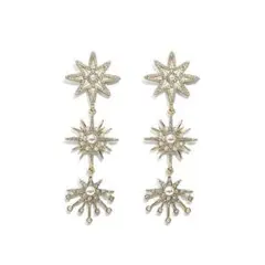 ウェディング ヴィンテージ ドレス スター ビジュー ゴールド ピアス 結婚式