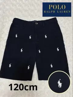 美品Polo Ralph Lauren キッズ　ロゴ刺繍ハーフパンツ 120cm