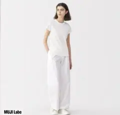 MUJI Labo リネン混半袖Tシャツ M オフ白