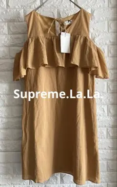 【新品】 Supreme.La.La.フリルキャミワンピース　マスタードＭサイズ