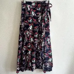 MOUSSY 巻きスカート　ラップスカート ロング　ヨット　マリン柄