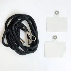 ショルダーストラップ スマホストラップ ネックストラップ 斜めがけ ブラック