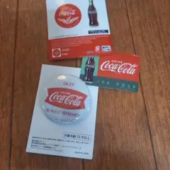 タイトーくじ　コカコーラ　F賞　缶バッジ＆ステッカーセット