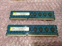メモリモジュール 2GB DDR3 1333MHz　2枚
