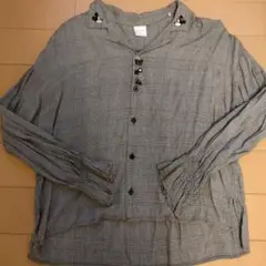 ディズニーチェック柄長袖シャツ ミッキーミニー刺繍付き