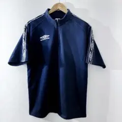 UMBRO アンブロ ハーフジップ　スウェットTシャツ　半袖　メンズM〜L 古着