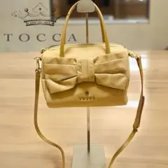 【美品】TOCCA トッカ　ショルダーバッグ　リボン　ミニボストン　ベージュ