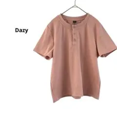 Dazy デイジー　シンプル リブ　半袖カットソー　サーモンピンク XL