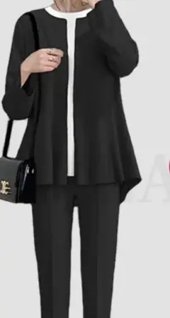 ブラック セットアップ ジャケットとパンツ