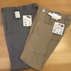 新品お得２点　グレー／ネイビー　DRYストレッチ ウエスト79cm 股下70cm