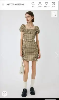 MOUSSY GATHER RIBBON ミニドレス