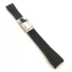 バックル付き 20mm ロレックス オメガ 対応 ラバーベルト ブラック 社外