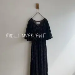 MIELI INVARIANT タックレーシーフレアドレスワンピースK170