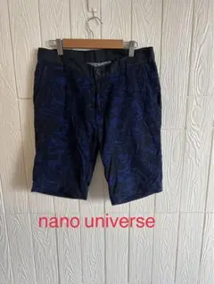 nano universe ナノユニバース 夏 ショートパンツ 柄 メンズ 紺