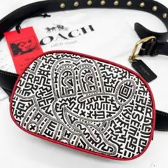 新品タグ付き✨ コーチ ボディバッグ キースヘリングコラボ ミッキーマウス ラメ