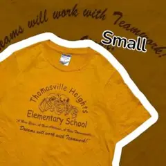 ジャージーズ JERZEES 黄色 Tシャツ メンズS 学校系 ダメージ 古着