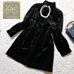 【極美品XL】ロイヤルサガミンク リアルファーロングコート 女優襟