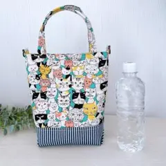 2way ミニバッグ　ねこちゃん　ミント