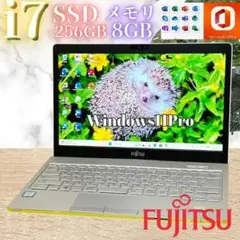 高性能i7【オフィス付】メモリ8GB★富士通13.3型ノートPC★新品SSD