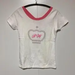 ◯pinkywolman クラウンデザイン Tシャツ ホワイト