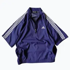 【adidas】アディダス プルオーバー ハーフジップ ナイロン 半袖シャツ